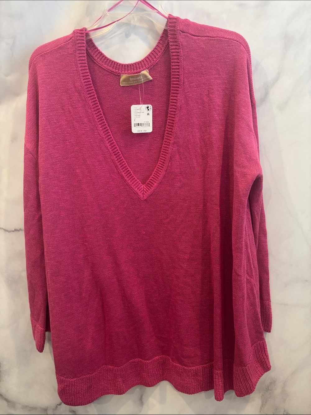 Free People Women’s V-Neck Sweater - Pink